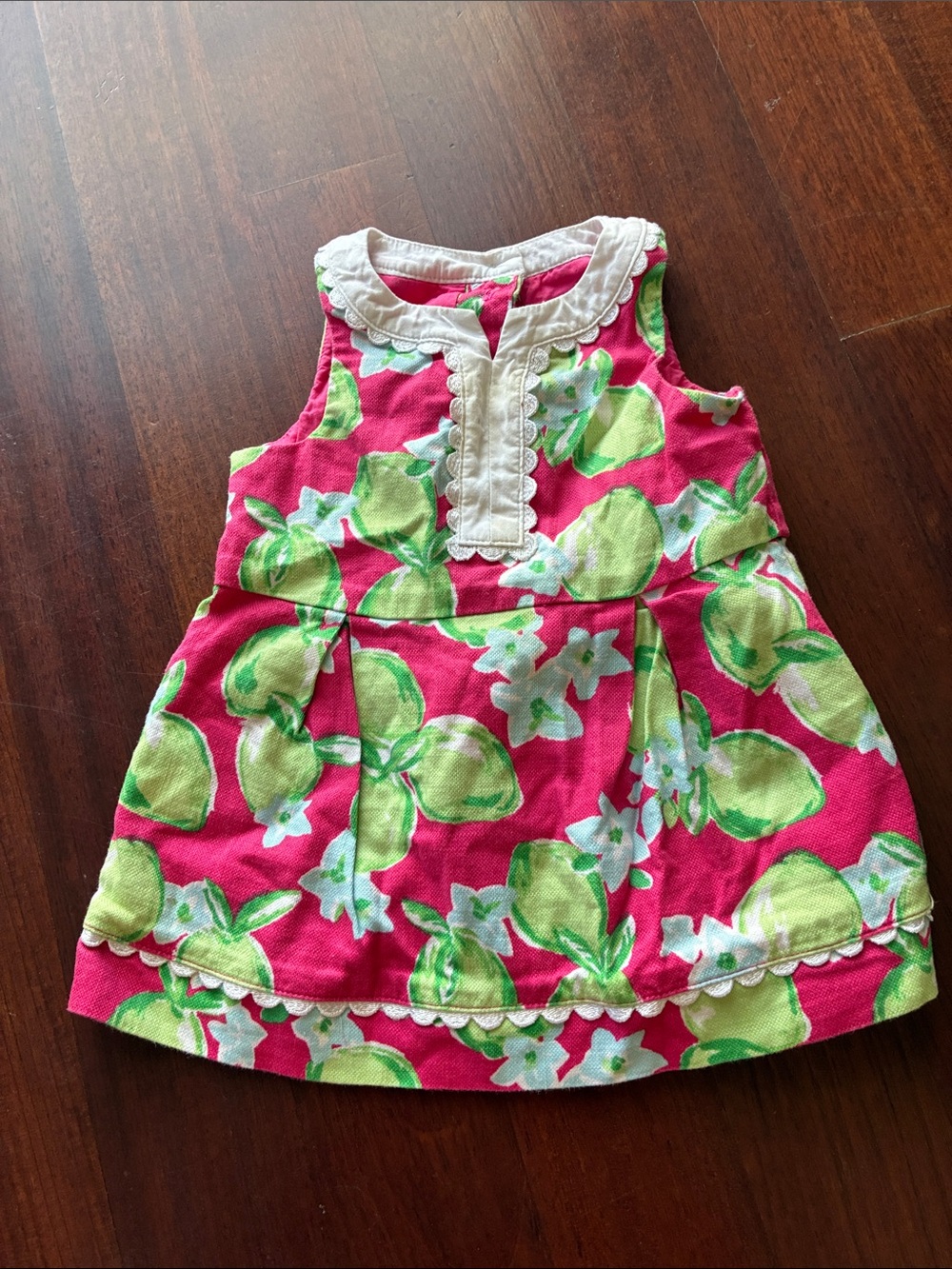 Janie and Jack Pink and Lime Floral Scallop-Trim Sundress